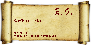 Raffai Ida névjegykártya